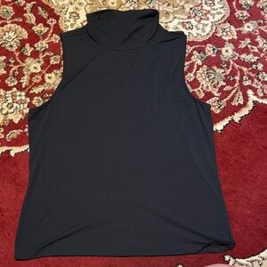 Athleta Black Sleeveless Turtleneck Tank Top
